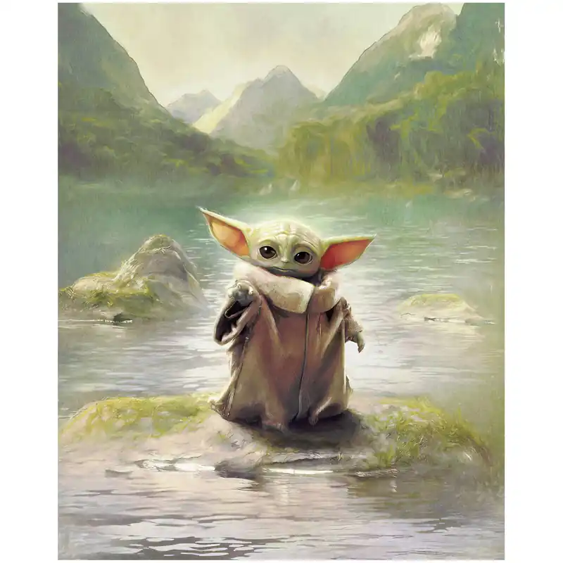 Komar Fototapete - Star Wars The Mandalorian Grogu Landscape - 250 x 200 cm - Vlies - Kinderzimmer Schneller Versand