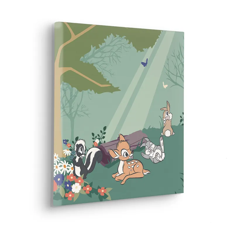 Wochenendangebot Komar Leinwandbild Bambi Life in the Forest - 40 x 40 cm - Keilrahmenbild - Kinderzimmer