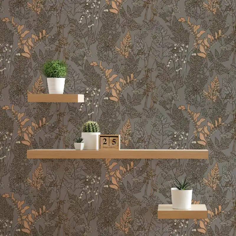 Mega-Angebot Tapete Blumen Mario M1-No.1438 Vliestapete Grau Beige Floral Natur