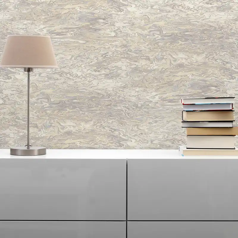 Schnäppchen Tapete Wellen Lio M1-No.1797 Vliestapete Graubeige Silber Struktur