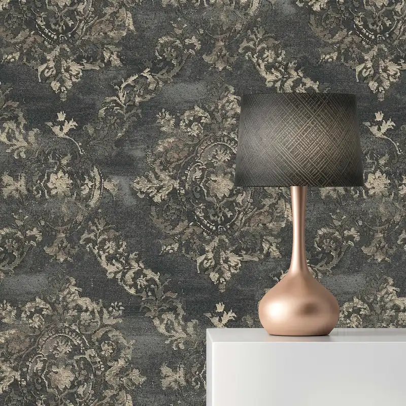 Tapete Barock Nicolo M1-No.1850 Vliestapete Umbragrau Perlbeige Ornamente Klassik Markenware