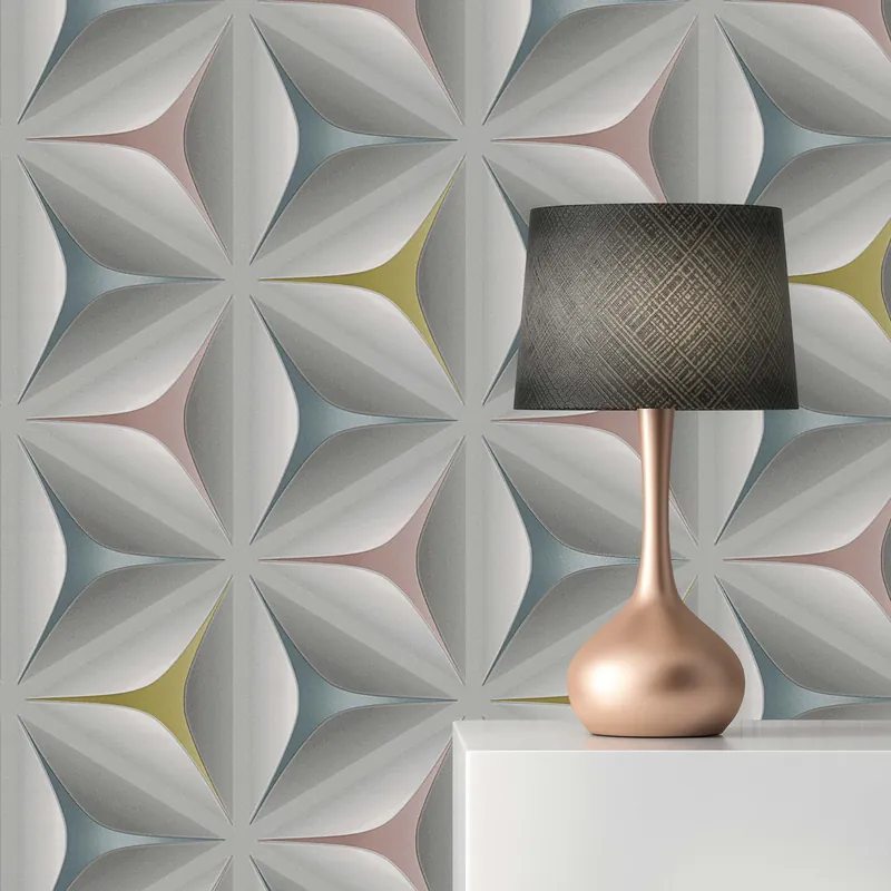 Tapete Grafik Tino M1-No.919 Vliestapete Grau Rosa Retrotapete Geometrisch Letzte Chance