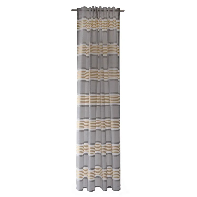 Billig Schlaufenschal Gemma V3-No.17 | Safran | Vorhang verdeckte Schlaufen | halbtransparent | Gardine