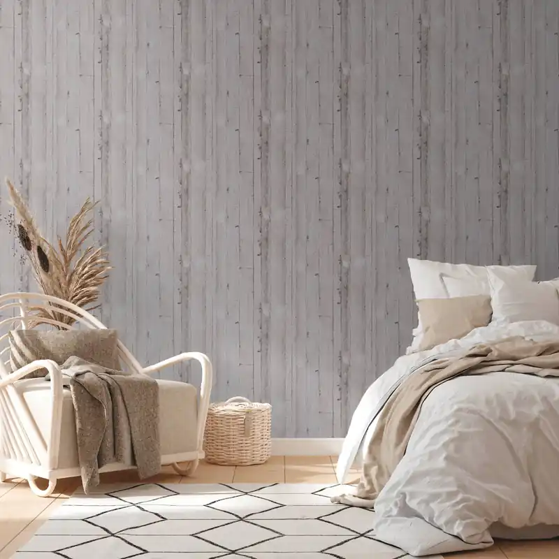 Tapete Holz Francesca M1-No.3444 Vliestapete Grau Holzoptiktapete Struktur Heißes Angebot