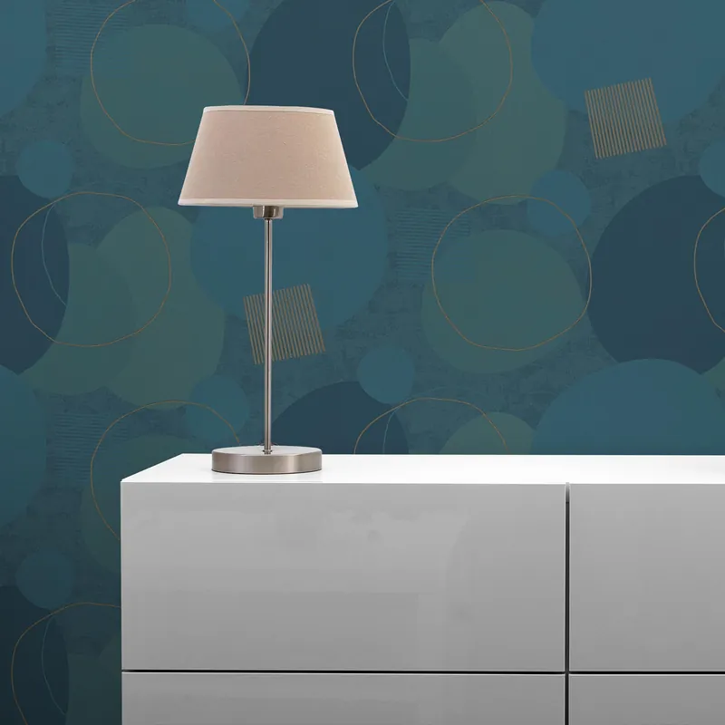 Tapete Punkte Kreise Luigi M1-No.3488 | Vliestapete | Blau | Gold | Punktetapete | Abstrakt Markenprodukt