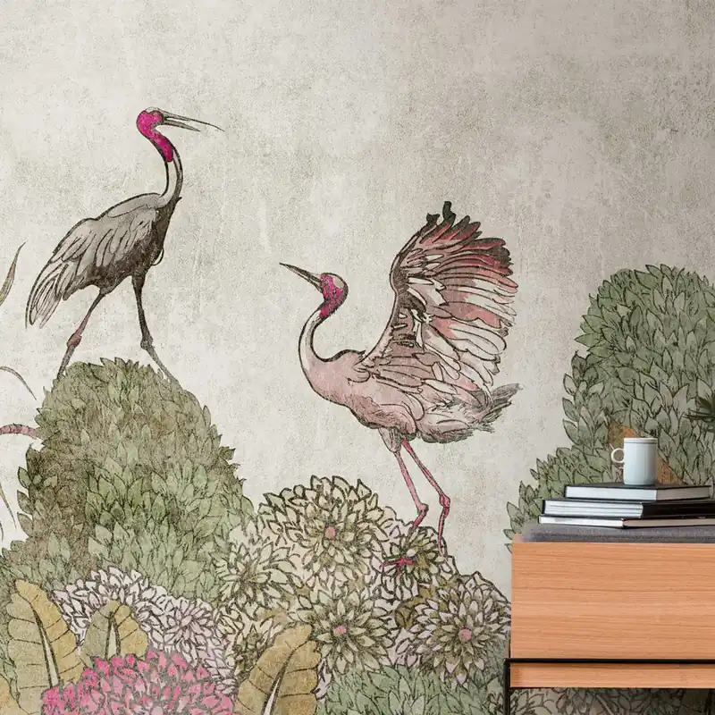 Tadessi Fototapete Vögel M1-No.10266 Digitaldruck Tapete Grün Braun - Tiere Landhaus Billig