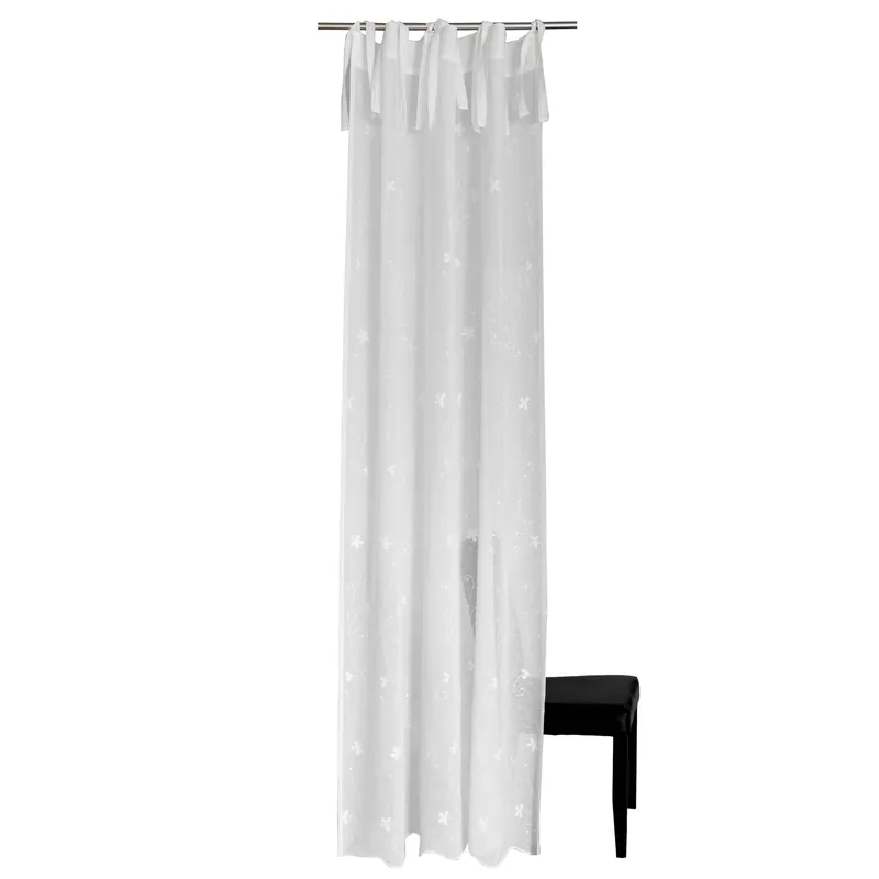 Top-Preis Schlaufenschal Elisabetta V3-No.10 | Weiß | Vorhang mit verdeckten Schlaufen | transparent | Gardine