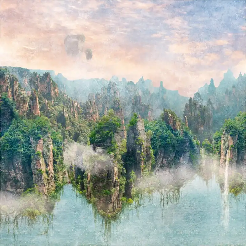 Tadessi Fototapete Landschaft M1-No.11788 Digitaldruck Tapete Bunt Grün - Himmel Wohnzimmer Küche Ausverkauf