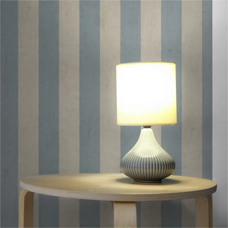 Finale Aktion Tapete Streifen M1-No.12033 | Vliestapete Blockstreifen | Blau | Beige | Wohnzimmer | Schlafzimmer