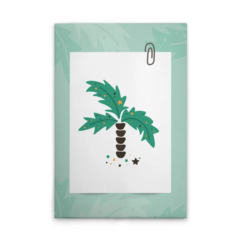 Nur Heute Tadessi Leinwandbild Kinderzimmer Palme - 40 x 60 cm - M1-No.51372 - Keilrahmen in Grün Weiß