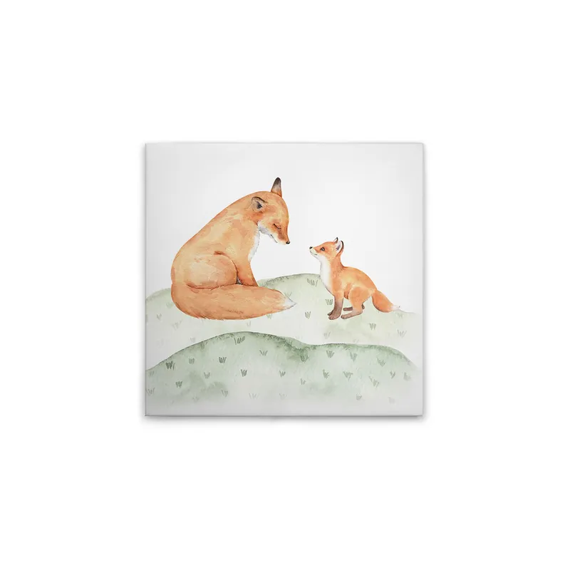 Tadessi Leinwandbild Waldtiere - 40 x 40 cm - M1-No.50616 - Keilrahmen in Braun Grün Preis Gesenkt