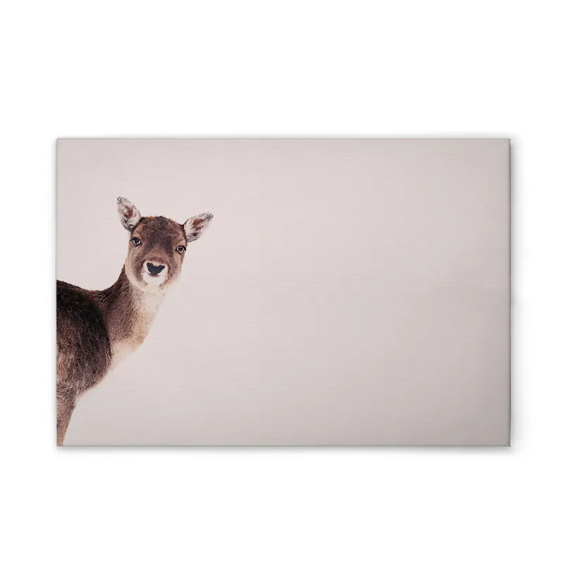Neue Kollektion Tadessi Leinwandbild Tiere Hirsch Rosa - 90 x 60 cm - M1-No.51164 - Keilrahmen in Beige Braun