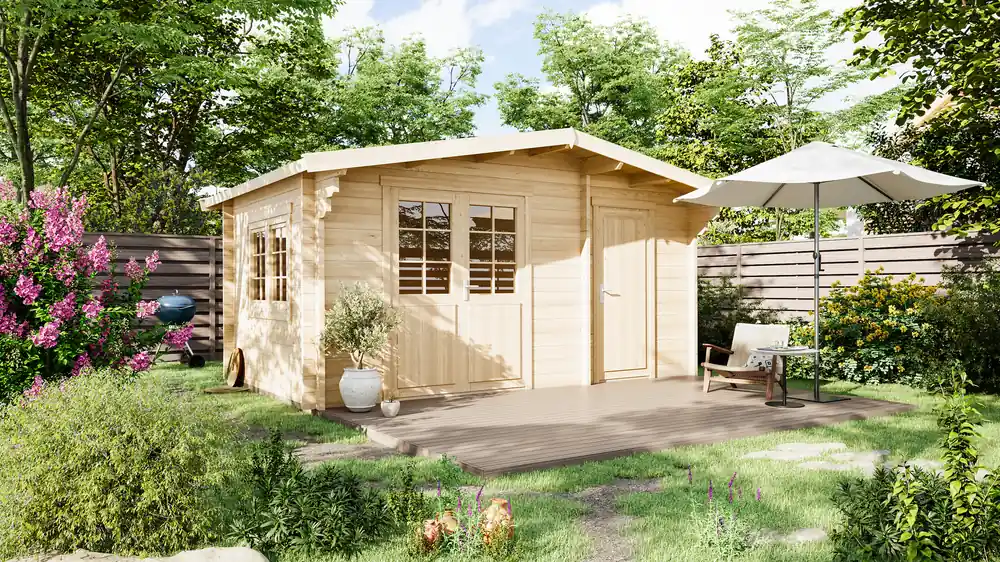 Top-Angebot 2-Raum-Gartenhaus Köln S ISO + Schindeln