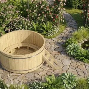 Hot Tub Ø 160 cm mit Edelstahl-Außenofen / Badebottich Saisonangebot