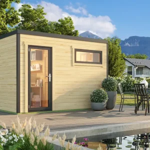 Sofort Bestellen 2-Raum-Gartenhaus Sardinien 2 ISO mit Aluminium-Türen und -Fenstern