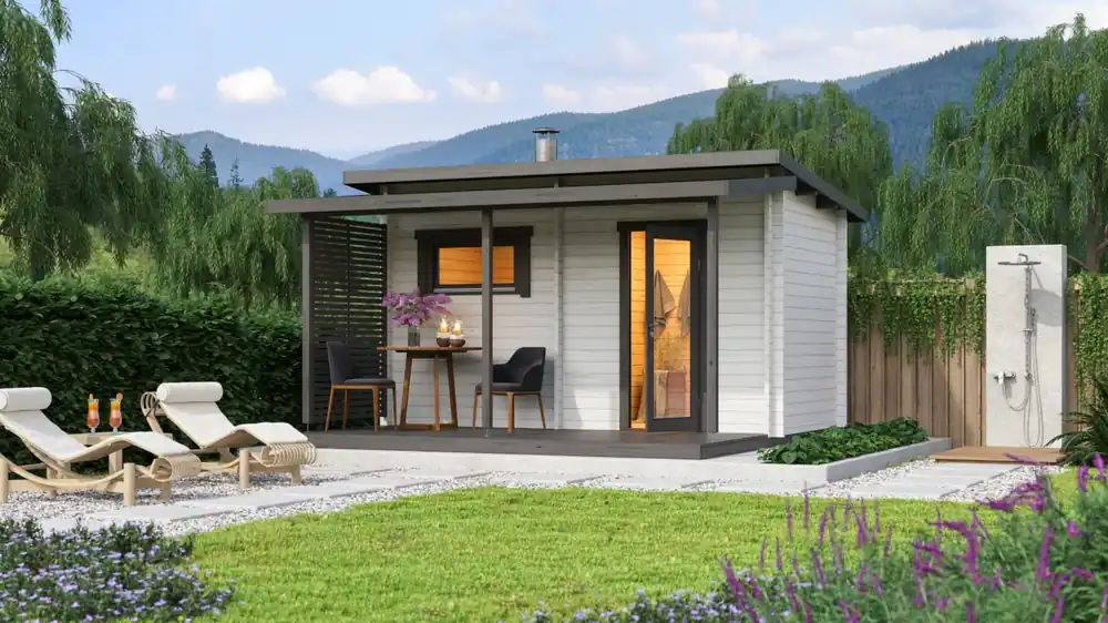 Terrasse + Überdachung zu Saunahaus Jakobstad Heißes Angebot