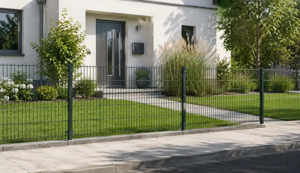 Nur Heute Komplettset AKTION-Doppelstabmatten mit Pfosten grün/anthrazit Breite: 200 cm