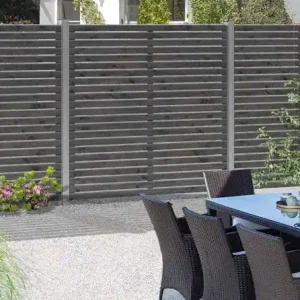 Angebot Komplettset Rhombus-Sichtschutzzaun KDI GRAU