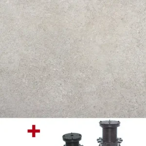 Markenware Komplettset MIT STELZLAGERN Feinsteinzeug-Terrassenplatten ARENITE grau