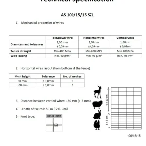 Wildzaun / Knotengeflecht Komplettset inkl. Z-Profilpfosten Preisreduziert