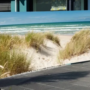 Seitenmarkise mit Fotodruck Ostsee / Wald / Südsee / Berge / Skyline Sichere Zahlung