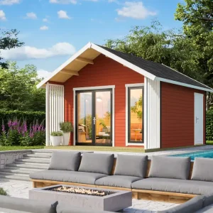 Gartenhaus Murano 1 ISO mit Aluminium-Türen und -Fenstern Beliebt