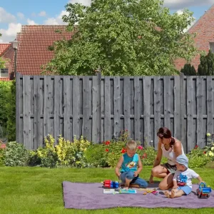 Heißes Angebot Komplettset Sichtschutzzaun Natura / Bert KDI Grau 180x180 cm