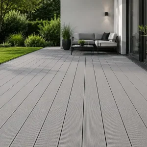 Aktuell WPC Terrassendielen Komplettset Premium Hellgrau 23x146 mm