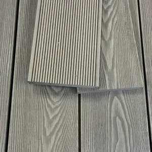 Sichere Zahlung WPC Terrassendielen XTRA Massiv Eiche Hellgrau 19x140 mm