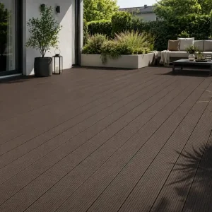 Billig WPC Terrassendielen Komplettset Premium Dunkelbraun 23x146 mm
