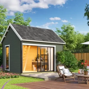Gartenhaus Murano 2 ISO mit Schlafboden und Aluminium-Türen und -Fenstern Neue Ware