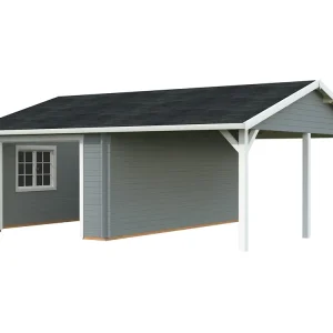 Holzgarage Roger 19,0+16,2 m² ISO Markenprodukt