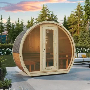 Fasssauna Susi 160 - aus nordischer Fichte oder Thermo-Holz Nur Für Kurze Zeit