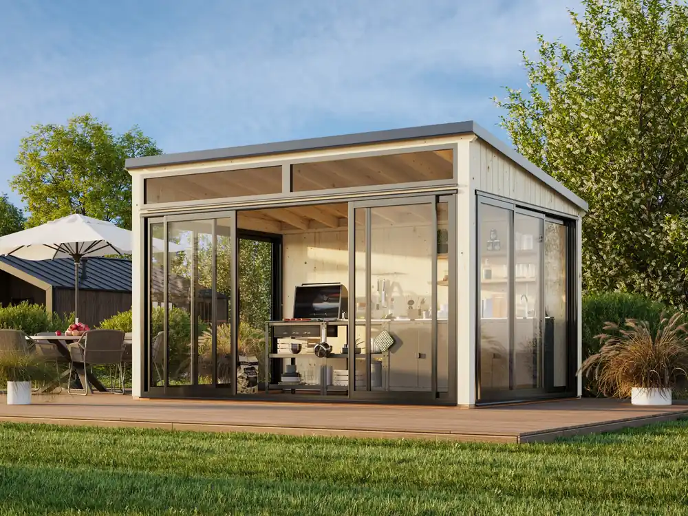 Home-Office-Büro Gartenhaus Saga 11,6 m² Slide / Slide Plus Super-Preis