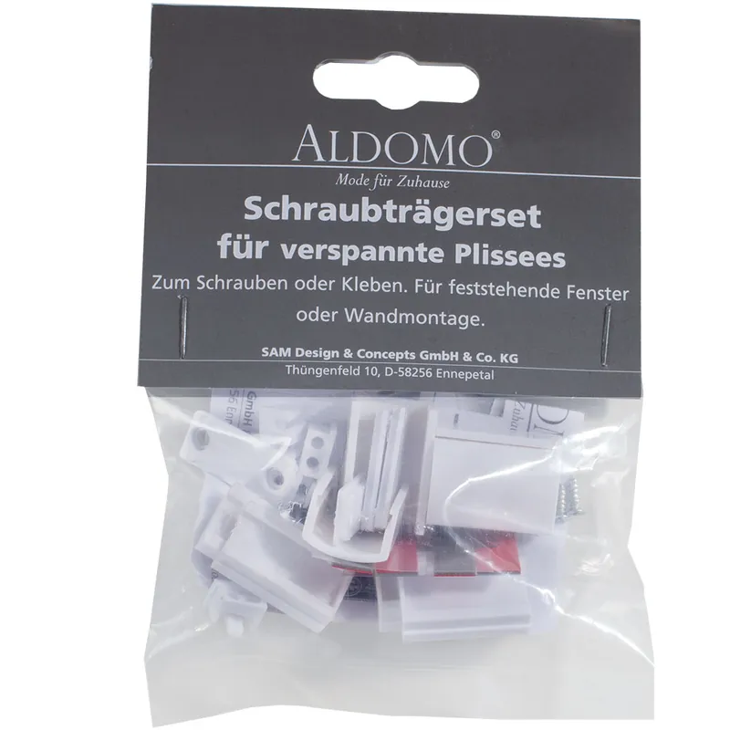 Schraub-/Klebeträgerset für verspannte Plissees Markenprodukt